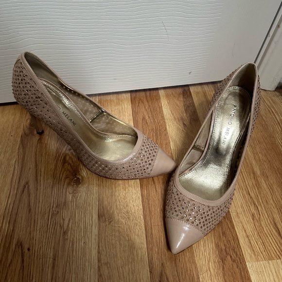 ANTONIO MELANI Beige Heel With Rhinestones - Picture 1 of 9